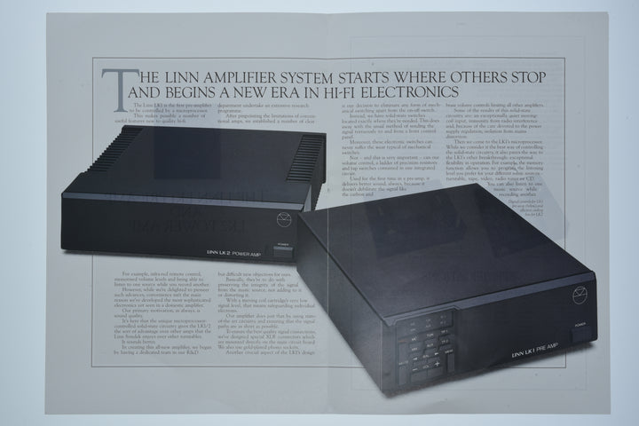 Linn LK1 &amp; 2 Amplifier Brochure (Preowned, Ref 00064)  			